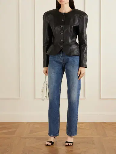 Magda Butrym Paneled Leather Jacket | Thumbnail 2 Magda Butrym Paneled Leather Jacket | Thumbnail 2