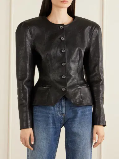 Magda Butrym Paneled Leather Jacket | Thumbnail 3 Magda Butrym Paneled Leather Jacket | Thumbnail 3