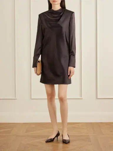 Veronica de Piante Amal Draped Silk-blend Satin Mini Dress | Thumbnail 2 Veronica de Piante Amal Draped Silk-blend Satin Mini Dress | Thumbnail 2