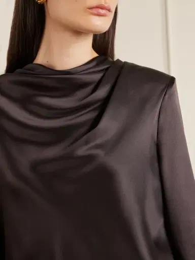Veronica de Piante Amal Draped Silk-blend Satin Mini Dress | Thumbnail 4 Veronica de Piante Amal Draped Silk-blend Satin Mini Dress | Thumbnail 4