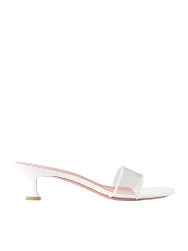 Amina Muaddi Andreea 45 Leather-trimmed Pvc Sandals | Thumbnail 1 Amina Muaddi Andreea 45 Leather-trimmed Pvc Sandals | Thumbnail 1