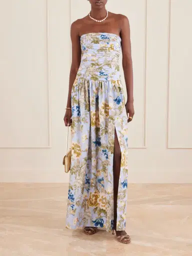 Cara Cara Montreal Strapless Pleated Floral-print Cotton-poplin Maxi Dress | Thumbnail 2 Cara Cara Montreal Strapless Pleated Floral-print Cotton-poplin Maxi Dress | Thumbnail 2