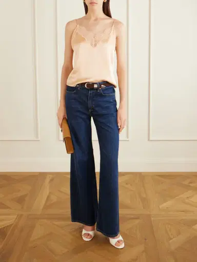 Anine Bing Mael Lace-trimmed Silk-blend Blouse | Thumbnail 2 Anine Bing Mael Lace-trimmed Silk-blend Blouse | Thumbnail 2