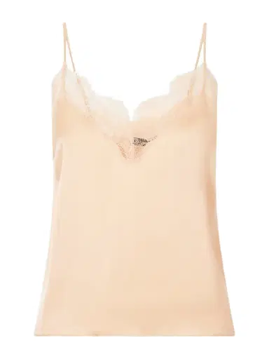 Anine Bing Mael Lace-trimmed Silk-blend Blouse | Thumbnail 1 Anine Bing Mael Lace-trimmed Silk-blend Blouse | Thumbnail 1