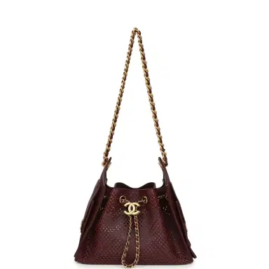 Chanel Chanel Mini 25 Hobo Bag Dark Burgundy Perforated Calfskin Antique Gold Hardware | Thumbnail 7 Chanel Chanel Mini 25 Hobo Bag Dark Burgundy Perforated Calfskin Antique Gold Hardware | Thumbnail 7