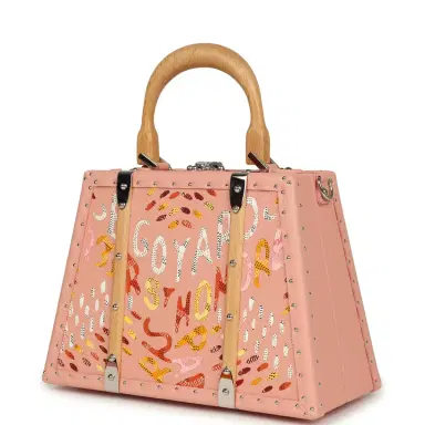 goyard Goyard Goyardine Canvas Saigon Mini Marquetry Trunk Bag Powder Pink Chevroches Calfskin Palladium Hardware | Thumbnail 4 goyard Goyard Goyardine Canvas Saigon Mini Marquetry Trunk Bag Powder Pink Chevroches Calfskin Palladium Hardware | Thumbnail 4