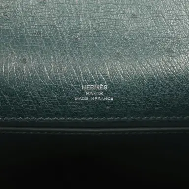 HERMÈS Hermes Kelly Pochette Vert Cypress Ostrich Palladium Hardware | Thumbnail 7 HERMÈS Hermes Kelly Pochette Vert Cypress Ostrich Palladium Hardware | Thumbnail 7