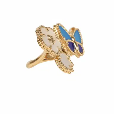 Van Cleef & Arpels Van Cleef & Arpels Lucky Spring Butterfly Between the Finger Ring Lapis Lazuli, Blue Agate, Mother of Pearl 18K Yellow Gold | Thumbnail 3 Van Cleef & Arpels Van Cleef & Arpels Lucky Spring Butterfly Between the Finger Ring Lapis Lazuli, Blue Agate, Mother of Pearl 18K Yellow Gold | Thumbnail 3