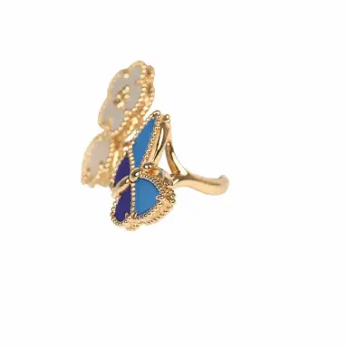 Van Cleef & Arpels Van Cleef & Arpels Lucky Spring Butterfly Between the Finger Ring Lapis Lazuli, Blue Agate, Mother of Pearl 18K Yellow Gold | Thumbnail 5 Van Cleef & Arpels Van Cleef & Arpels Lucky Spring Butterfly Between the Finger Ring Lapis Lazuli, Blue Agate, Mother of Pearl 18K Yellow Gold | Thumbnail 5