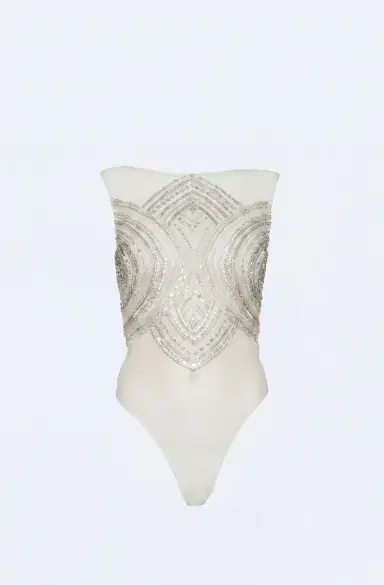 LAPOINTE Mosaic Crystal Embroidery Sleeveless Bodysuit | Thumbnail 2 LAPOINTE Mosaic Crystal Embroidery Sleeveless Bodysuit | Thumbnail 2