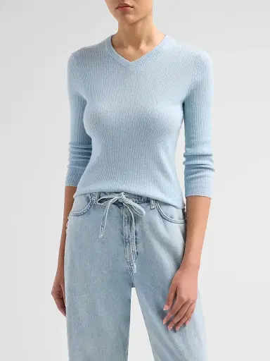 Vince Women's Cashmere-Silk V-Neck Top | Thumbnail 4 Vince Women's Cashmere-Silk V-Neck Top | Thumbnail 4