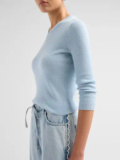 Vince Women's Cashmere-Silk V-Neck Top | Thumbnail 5 Vince Women's Cashmere-Silk V-Neck Top | Thumbnail 5