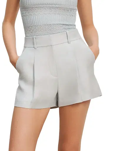 Veronica Beard Women's Craig Pleated-Front Shorts - River Mist | Thumbnail 3 Veronica Beard Women's Craig Pleated-Front Shorts - River Mist | Thumbnail 3