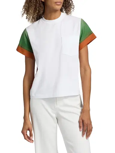 3.1 Phillip Lim Women's Ombré Voile Combo T-Shirt - White Multi - Size Large | Thumbnail 3 3.1 Phillip Lim Women's Ombré Voile Combo T-Shirt - White Multi - Size Large | Thumbnail 3