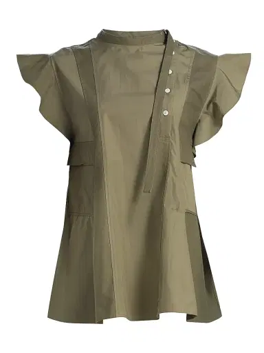3.1 Phillip Lim Women's Cotton Poplin Button-Front Blouse - Burnt Olive - Size Small | Thumbnail 1 3.1 Phillip Lim Women's Cotton Poplin Button-Front Blouse - Burnt Olive - Size Small | Thumbnail 1
