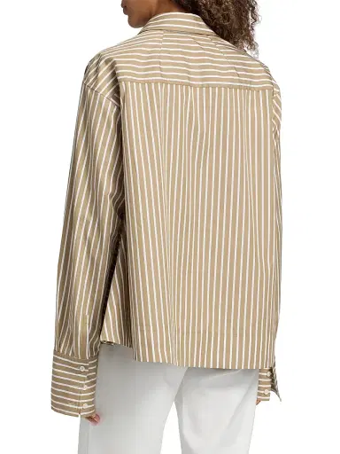 3.1 Phillip Lim Women's Asymmetric Striped Trapeze Button-Front Shirt - Khaki Multi - Size Medium | Thumbnail 5 3.1 Phillip Lim Women's Asymmetric Striped Trapeze Button-Front Shirt - Khaki Multi - Size Medium | Thumbnail 5