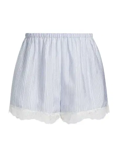 Frame Women's The Stripe Silk Lace-Trim Shorts | Thumbnail 1 Frame Women's The Stripe Silk Lace-Trim Shorts | Thumbnail 1
