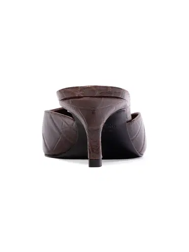 Black Suede Studio Women's Riley 50MM Croc Mule Sandals - Brown Croc Leather | Thumbnail 4 Black Suede Studio Women's Riley 50MM Croc Mule Sandals - Brown Croc Leather | Thumbnail 4