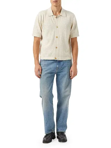Corridor Men's Pointelle-Knit Cotton Shirt - Natural | Thumbnail 2 Corridor Men's Pointelle-Knit Cotton Shirt - Natural | Thumbnail 2