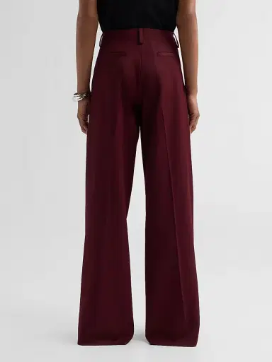 Proenza Schouler Women's Halima Wool Gabardine Pants - Oxblood - Size 10 | Thumbnail 3 Proenza Schouler Women's Halima Wool Gabardine Pants - Oxblood - Size 10 | Thumbnail 3