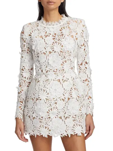 Bronx Banco Women's Maia Lace Long-Sleeve Minidress - White | Thumbnail 3 Bronx Banco Women's Maia Lace Long-Sleeve Minidress - White | Thumbnail 3