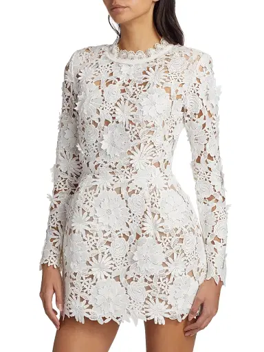 Bronx Banco Women's Maia Lace Long-Sleeve Minidress - White | Thumbnail 4 Bronx Banco Women's Maia Lace Long-Sleeve Minidress - White | Thumbnail 4
