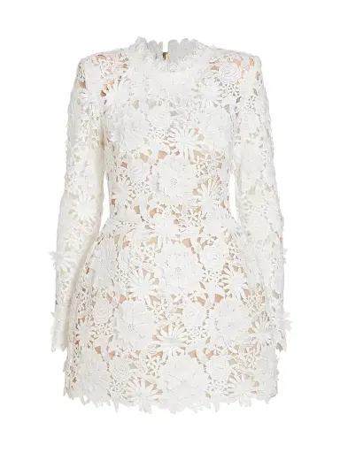 Bronx Banco Women's Maia Lace Long-Sleeve Minidress - White | Thumbnail 1 Bronx Banco Women's Maia Lace Long-Sleeve Minidress - White | Thumbnail 1