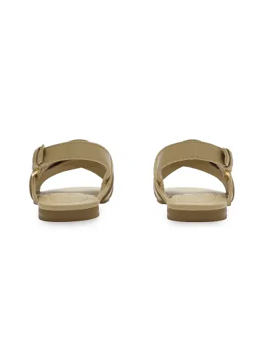 Burberry Little Girl's & Girl's Cleo Check Leather Sandals - Sand 3.5 (Child) | Thumbnail 3 Burberry Little Girl's & Girl's Cleo Check Leather Sandals - Sand 3.5 (Child) | Thumbnail 3