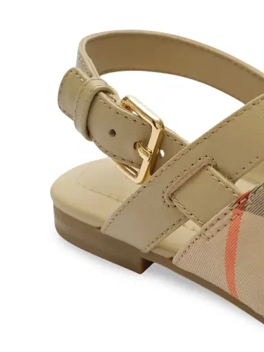 Burberry Little Girl's & Girl's Cleo Check Leather Sandals - Sand 3.5 (Child) | Thumbnail 6 Burberry Little Girl's & Girl's Cleo Check Leather Sandals - Sand 3.5 (Child) | Thumbnail 6