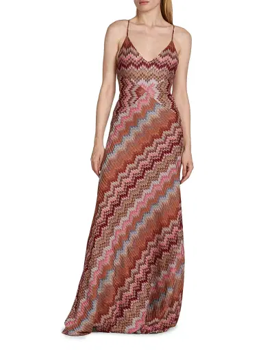 Missoni Women's Snake Chevron Gown - Pink Rust - Size 12 | Thumbnail 3 Missoni Women's Snake Chevron Gown - Pink Rust - Size 12 | Thumbnail 3