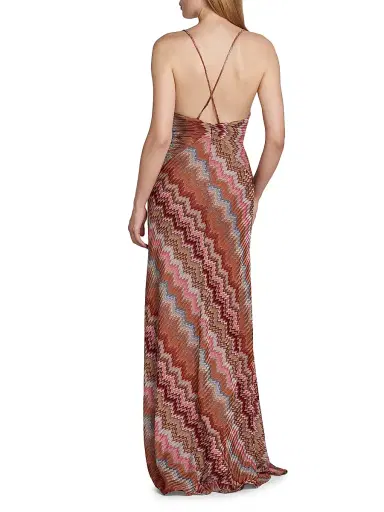 Missoni Women's Snake Chevron Gown - Pink Rust - Size 12 | Thumbnail 5 Missoni Women's Snake Chevron Gown - Pink Rust - Size 12 | Thumbnail 5