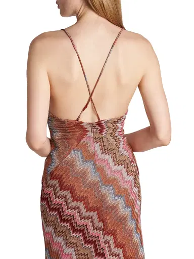 Missoni Women's Snake Chevron Gown - Pink Rust - Size 12 | Thumbnail 6 Missoni Women's Snake Chevron Gown - Pink Rust - Size 12 | Thumbnail 6
