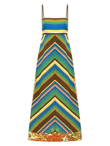 ALÉMAIS Women's Charlie Mixed-Print Linen Day Dress - Size 12 | Thumbnail 1 ALÉMAIS Women's Charlie Mixed-Print Linen Day Dress - Size 12 | Thumbnail 1