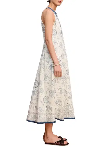 ALÉMAIS Women's Lucky Mixed-Print Linen Lace-Up Midi-Dress - | Thumbnail 3 ALÉMAIS Women's Lucky Mixed-Print Linen Lace-Up Midi-Dress - | Thumbnail 3