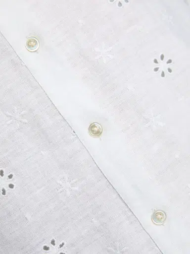 LoveShackFancy Women's Delano Eyelet Linen Button-Front Shirt - Optic White - Size XL | Thumbnail 7 LoveShackFancy Women's Delano Eyelet Linen Button-Front Shirt - Optic White - Size XL | Thumbnail 7
