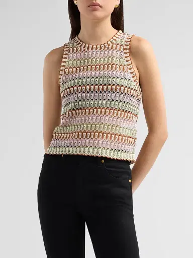 Veronica Beard Women's Rhett Knit Tank - Deep Ochre Dove | Thumbnail 4 Veronica Beard Women's Rhett Knit Tank - Deep Ochre Dove | Thumbnail 4