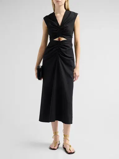 Veronica Beard Women's Marisabel Cut-Out Midi-Dress - Black | Thumbnail 2 Veronica Beard Women's Marisabel Cut-Out Midi-Dress - Black | Thumbnail 2
