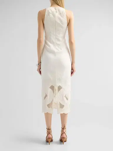 Veronica Beard Women's Upten Embroidered Linen-Blend Midi Dress - Dove | Thumbnail 3 Veronica Beard Women's Upten Embroidered Linen-Blend Midi Dress - Dove | Thumbnail 3