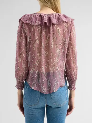 Veronica Beard Women's Maxime Print Ruffled Blouse - Orchid Haze Multi - Size 16 | Thumbnail 3 Veronica Beard Women's Maxime Print Ruffled Blouse - Orchid Haze Multi - Size 16 | Thumbnail 3