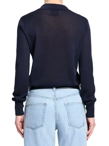TWP Women's Uma Henley Cashmere Top - Night Sky - Size XL | Thumbnail 4 TWP Women's Uma Henley Cashmere Top - Night Sky - Size XL | Thumbnail 4