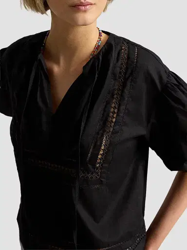 Polo Ralph Lauren Women's Lace-Trim Cotton Shirt | Thumbnail 5 Polo Ralph Lauren Women's Lace-Trim Cotton Shirt | Thumbnail 5
