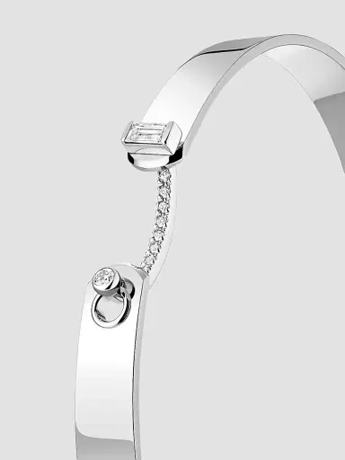 Nouvel Heritage Women's Mood Dinner Date 18K White Gold & 0.19 TCW Diamond Bangle - White Gold | Thumbnail 3 Nouvel Heritage Women's Mood Dinner Date 18K White Gold & 0.19 TCW Diamond Bangle - White Gold | Thumbnail 3