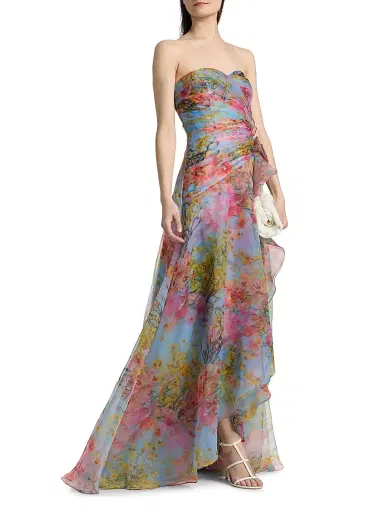 THEIA Women's Eloise High-Low Strapless Gown | Thumbnail 4 THEIA Women's Eloise High-Low Strapless Gown | Thumbnail 4