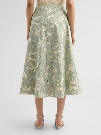 Altuzarra Women's Varda Bird-Print Panelled Midi Skirt - Desert Sage Bird - Size 14 | Thumbnail 3 Altuzarra Women's Varda Bird-Print Panelled Midi Skirt - Desert Sage Bird - Size 14 | Thumbnail 3