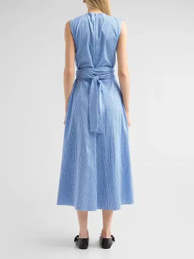 Altuzarra Women's Penny Pinstriped Cotton Poplin Midi Dress - Azure Stripe - Size 14 | Thumbnail 3 Altuzarra Women's Penny Pinstriped Cotton Poplin Midi Dress - Azure Stripe - Size 14 | Thumbnail 3