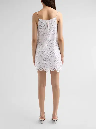 Toccin Women's Olivera Lace Cotton Shift Mini Dress - Optic - Size 12 | Thumbnail 3 Toccin Women's Olivera Lace Cotton Shift Mini Dress - Optic - Size 12 | Thumbnail 3