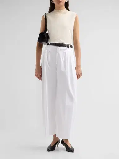 Altuzarra Women's Wilson Cotton High-Rise Wide-Leg Pants - Optic White - Size 14 | Thumbnail 2 Altuzarra Women's Wilson Cotton High-Rise Wide-Leg Pants - Optic White - Size 14 | Thumbnail 2