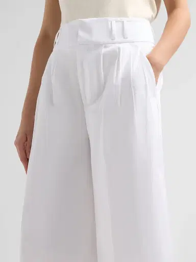Altuzarra Women's Wilson Cotton High-Rise Wide-Leg Pants - Optic White - Size 14 | Thumbnail 5 Altuzarra Women's Wilson Cotton High-Rise Wide-Leg Pants - Optic White - Size 14 | Thumbnail 5