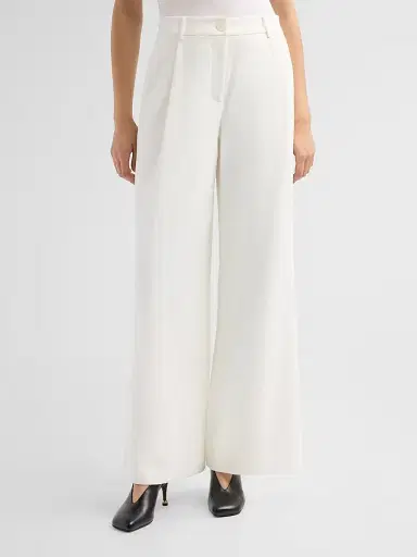 Toccin Women's Solara Pleated Wide-Leg Trousers - Optic - Size 12 | Thumbnail 4 Toccin Women's Solara Pleated Wide-Leg Trousers - Optic - Size 12 | Thumbnail 4