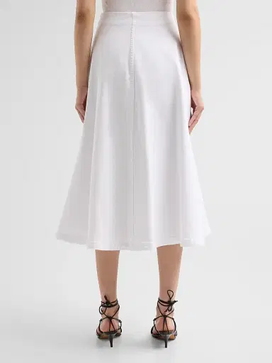Altuzarra Women's Varda Cotton-Blend Panelled Midi Skirt - Optic White - Size 14 | Thumbnail 3 Altuzarra Women's Varda Cotton-Blend Panelled Midi Skirt - Optic White - Size 14 | Thumbnail 3